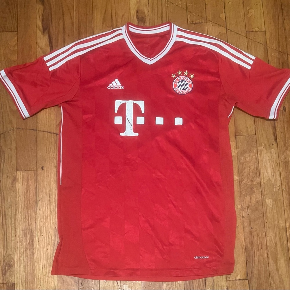 Adidas Red and White Men's Jersey